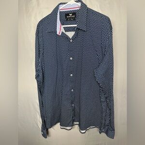Butter Navy White Polka Dot Button-Down Shirt